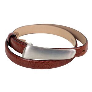 Ann Taylor TAN BROWN PEBBLED GENUINE LEATHER 3/4"Wd WOMEN'S SKINNY BELT M (X79